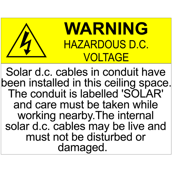 ceiling space solar label